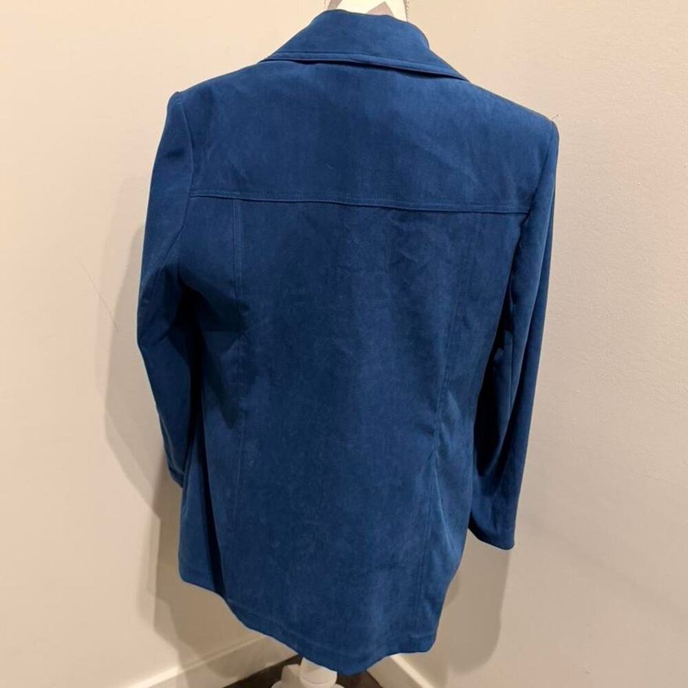 Blue suede buttoned jacket - Picture 4 of 4